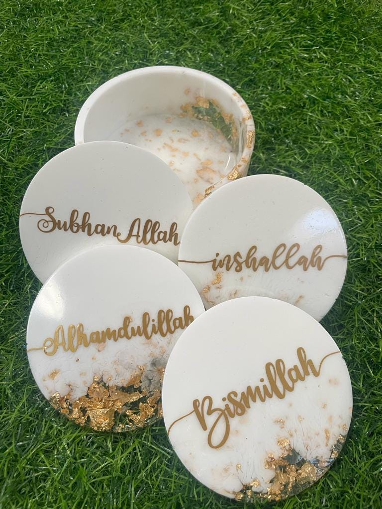 Elegant Personalized Resin Coasters – Customizable with Names & Designs
