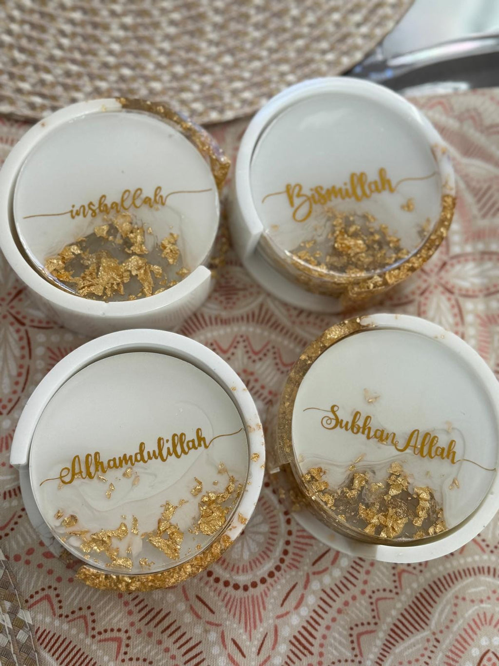 Elegant Personalized Resin Coasters – Customizable with Names & Designs