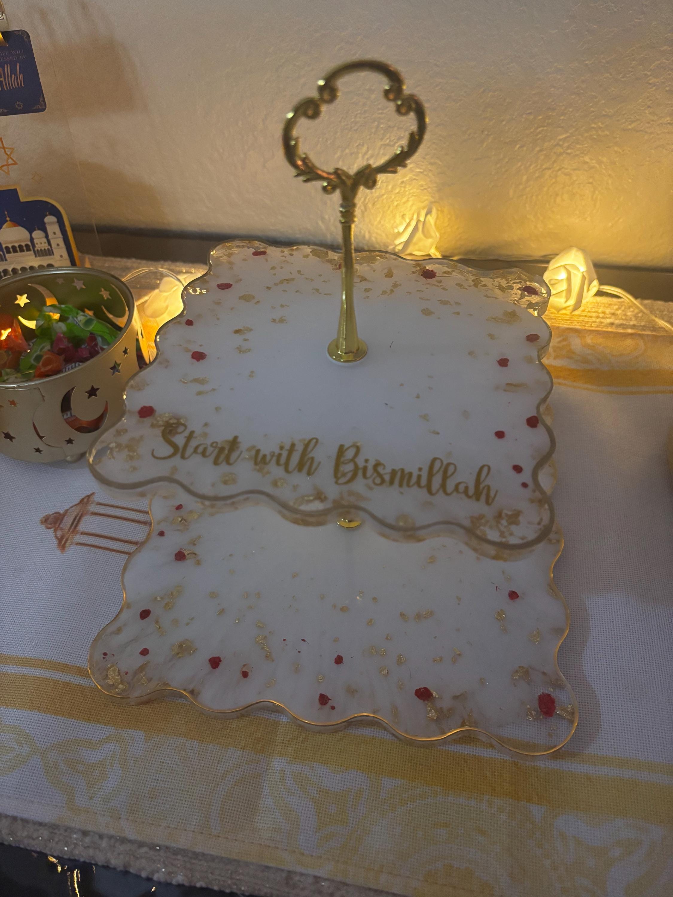 Handmade Resin Tiered Tray – 2-Tier/ 3-Tier Dessert Stand for Cakes, Sweets & Decor