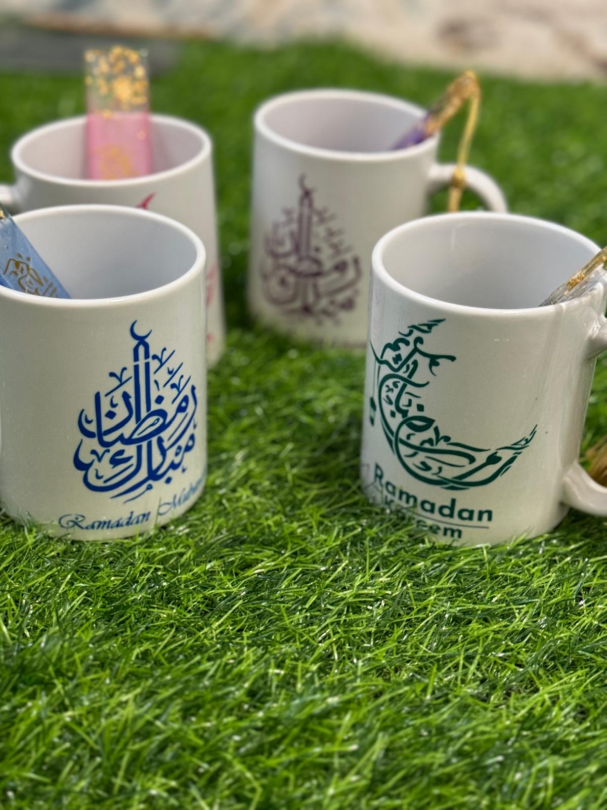 Eid Mubarak Coffee Mug: Custom Ceramic Mug, Floral Design
