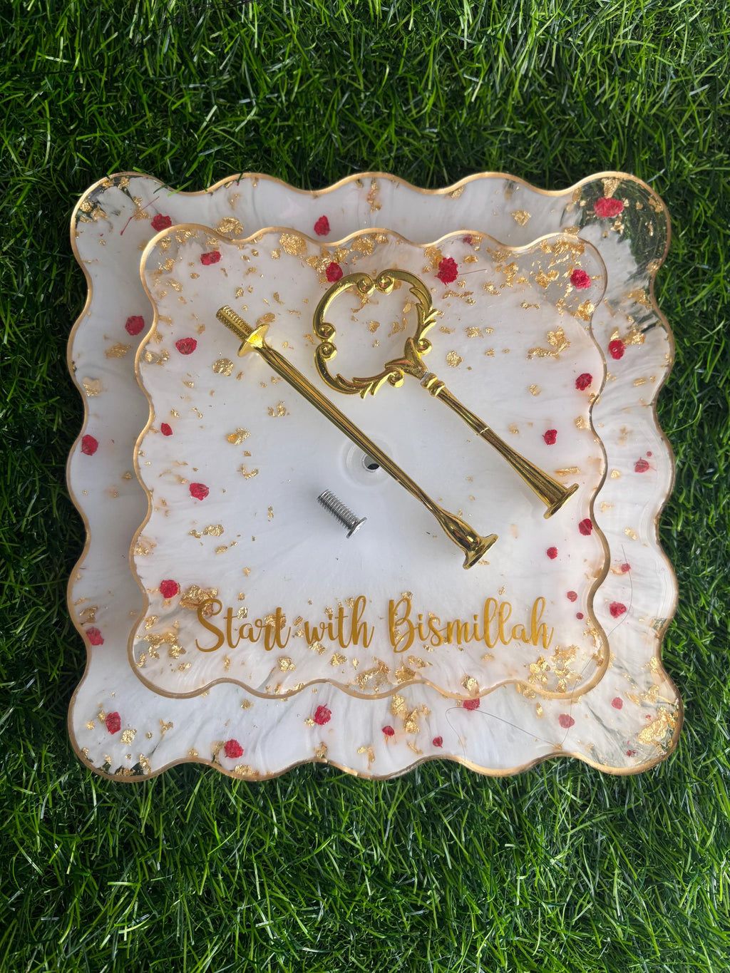 Handmade Resin Tiered Tray – 2-Tier/ 3-Tier Dessert Stand for Cakes, Sweets & Decor